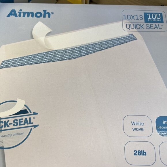 Aimoh #10 - 100 Counts 10 X 13 Self-Seal Security White Catalog Envelopes - 28Lb - Picture 4 of 6
